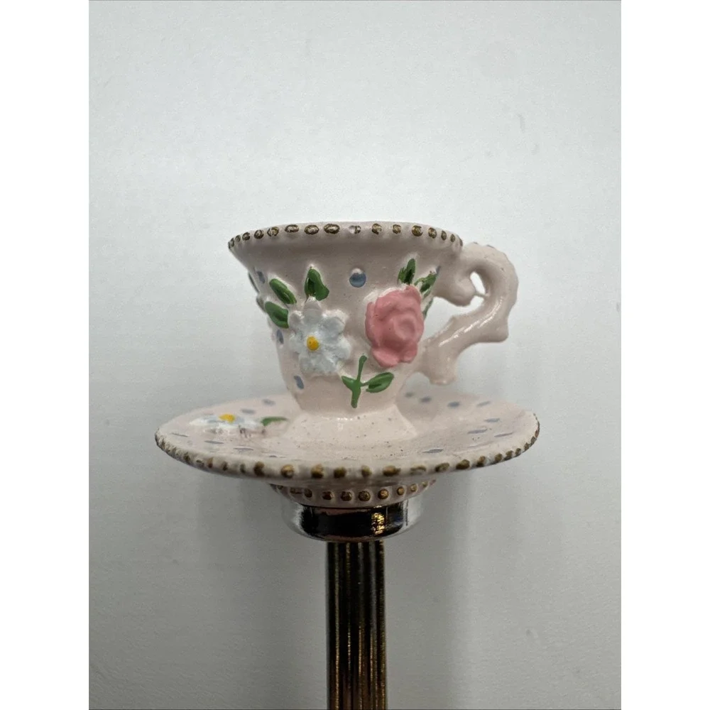 2000 Avon Tea TIME Memories Pink Tea Cup Saucer COLLECTOR SPOON Stainless Steel